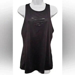 Women's Black Racerback Tank Top Built-in Bra
